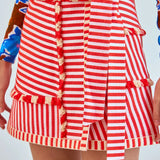 Bay Skirt -Poppy Stripe