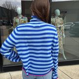 Little Stripe Roll Collar -Blue