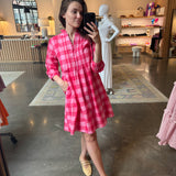 Linda Dress -Pink Gingham