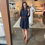 Linda Dress -Solid Navy