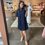 Linda Dress -Solid Navy