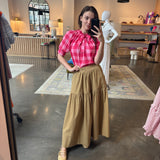 Pam Top -Pink Gingham