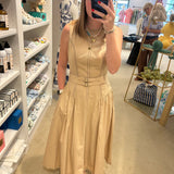 Poplin Midi Dress with Top Stitch