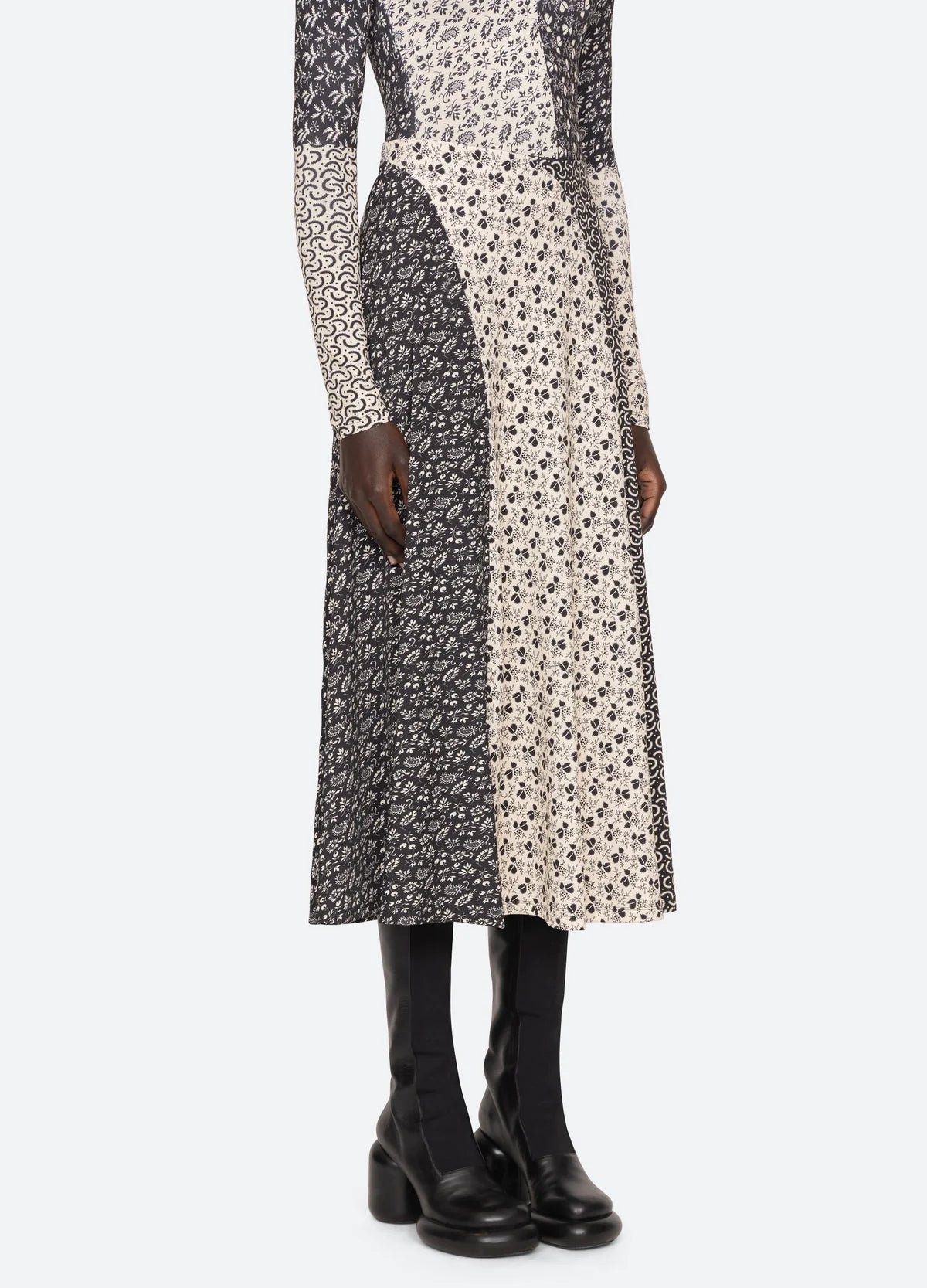 Panna Printed Skirt -Black/White