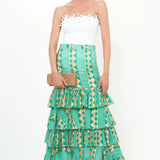 Ruffle Maxi Skirt -Ascot Teal