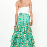 Ruffle Maxi Skirt -Ascot Teal