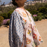Mandarin Balloon Top -Provence Blue