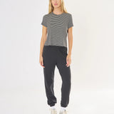 Brooklyn Tee-Black/White Stripe