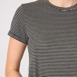 Brooklyn Tee-Black/White Stripe
