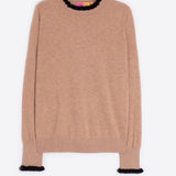 Camel Sweater with Black Trim
