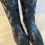 The Mila Boot -Black Leather / Black Suede