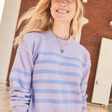 Carlyle Crewneck - Lavender Stripe
