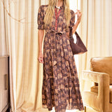 Birdie Dress in Espresso Rainforest