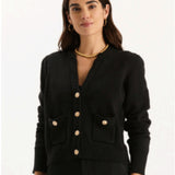 Mallory Gold Button Cardigan