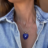 Lapis Bail on Gold Chain