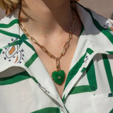 Jade Green Clip Necklace