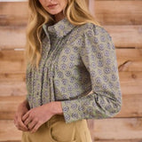 James Shirt in Navy Bird Block