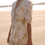 V-Neck Cuffed Maxi in Carlin