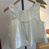 Scoop Back Poplin Sleeveless Top