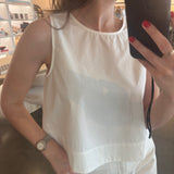 Scoop Back Poplin Sleeveless Top