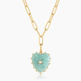 Malene Amazonite Heart Clip Necklace