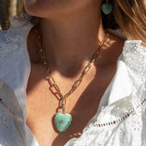 Malene Amazonite Heart Clip Necklace