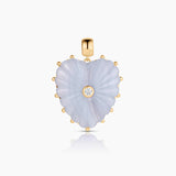 Blue Lace Agate Heart on Chain