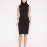 Black Tank Midi Turtleneck Dress