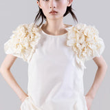 Embellished Sleeve Poplin Top