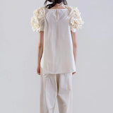 Embellished Sleeve Poplin Top