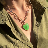 Light Green Jade Heart Clip Necklace