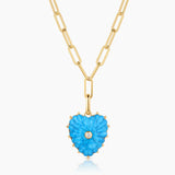 Howlite Hearth Clip Necklace