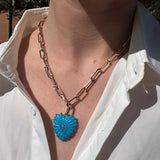 Howlite Hearth Clip Necklace