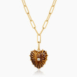 Tigers Eye Heart Clip Necklace