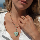 Green Dot Heart Clip Necklace