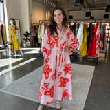 Aster Dress in Pink and Coral