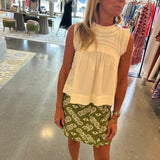Larissa Embroidery Tank Top - Cream