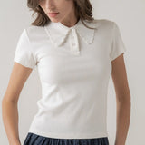Scalloped Collar Knit