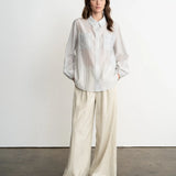 Sheer Pocket Button Up Shirt