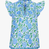 Nettie Blouse in Blue Chintz