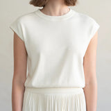 Crew Neck Knitted Top in Ivory