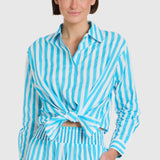 Boyfriend Shirt in Seaside Stripe
