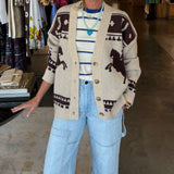 Western Horse Jacquard Knit Cardi