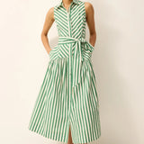 Adalyn Dress in Verdure Stripe