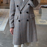 Houndstooth Velvet Collar Jacket