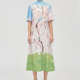Short Sleeve Midi Dress in Cherry Blossom