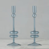 Glass Candlestick Pair, Medium