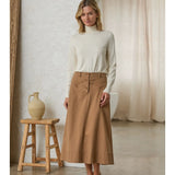 Cotton Twill Waist Detail Skirt