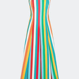 Astrid Poplin Dress in Vibrant Stripe