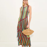 Spiral Knit Dress in Vibrant Stripe